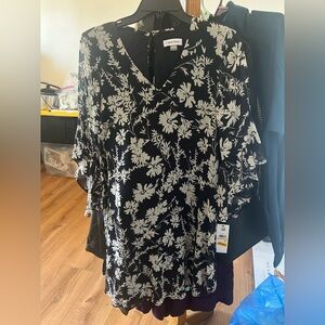 Calvin Klein Black and White Floral Dress